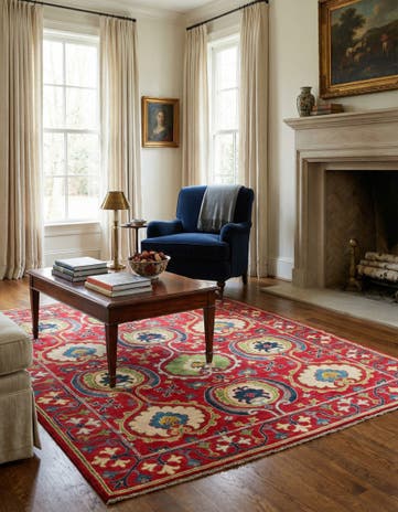 4' 10 x 6' 9 Hand Knotted Kazak Rug