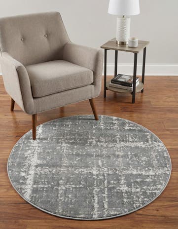 Jill Zarin Gray Uptown Lexington Avenue Round Rug