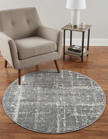 Jill Zarin Gray Uptown Lexington Avenue Round Rug