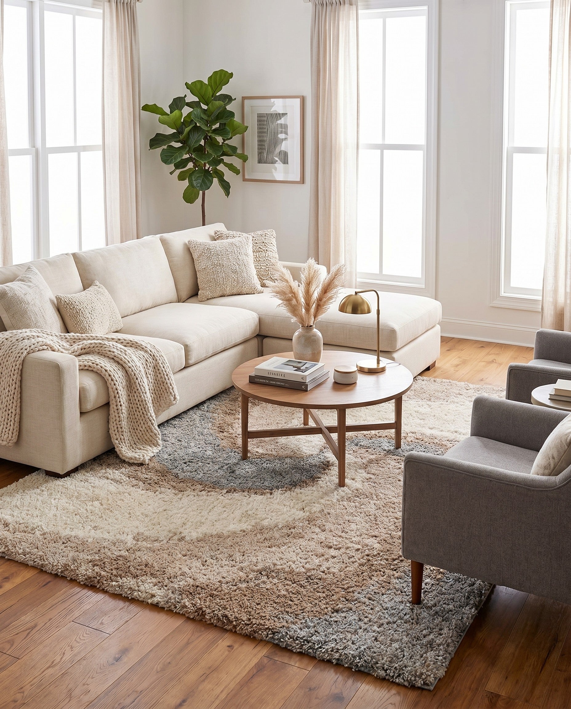 Khaki Soft Touch Shag Rug