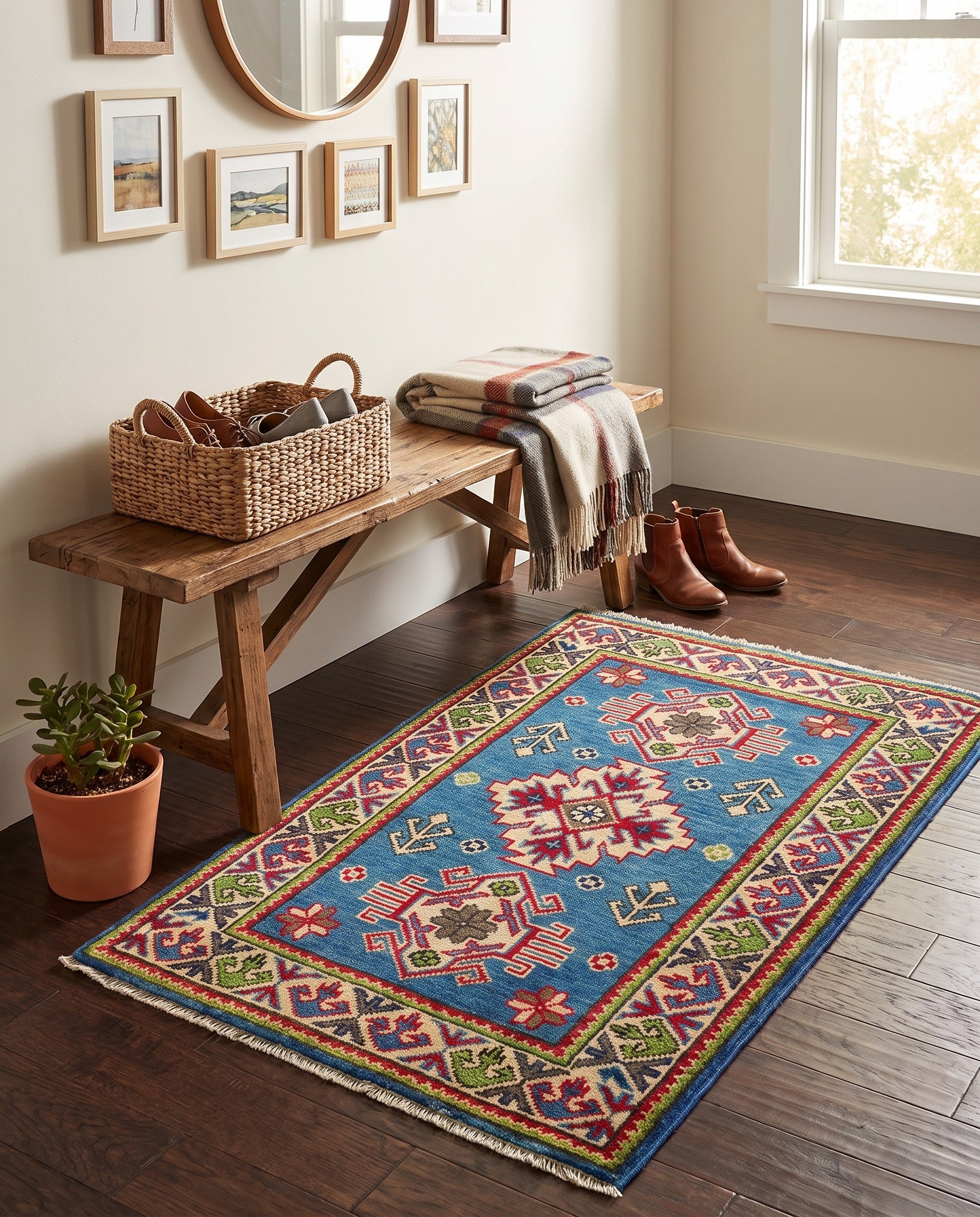 2' 1 x 3' Hand Knotted Kazak Rug