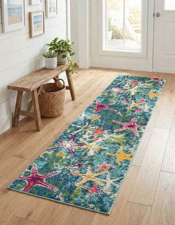 Navy Blue Washable Amalfi Runner Rug