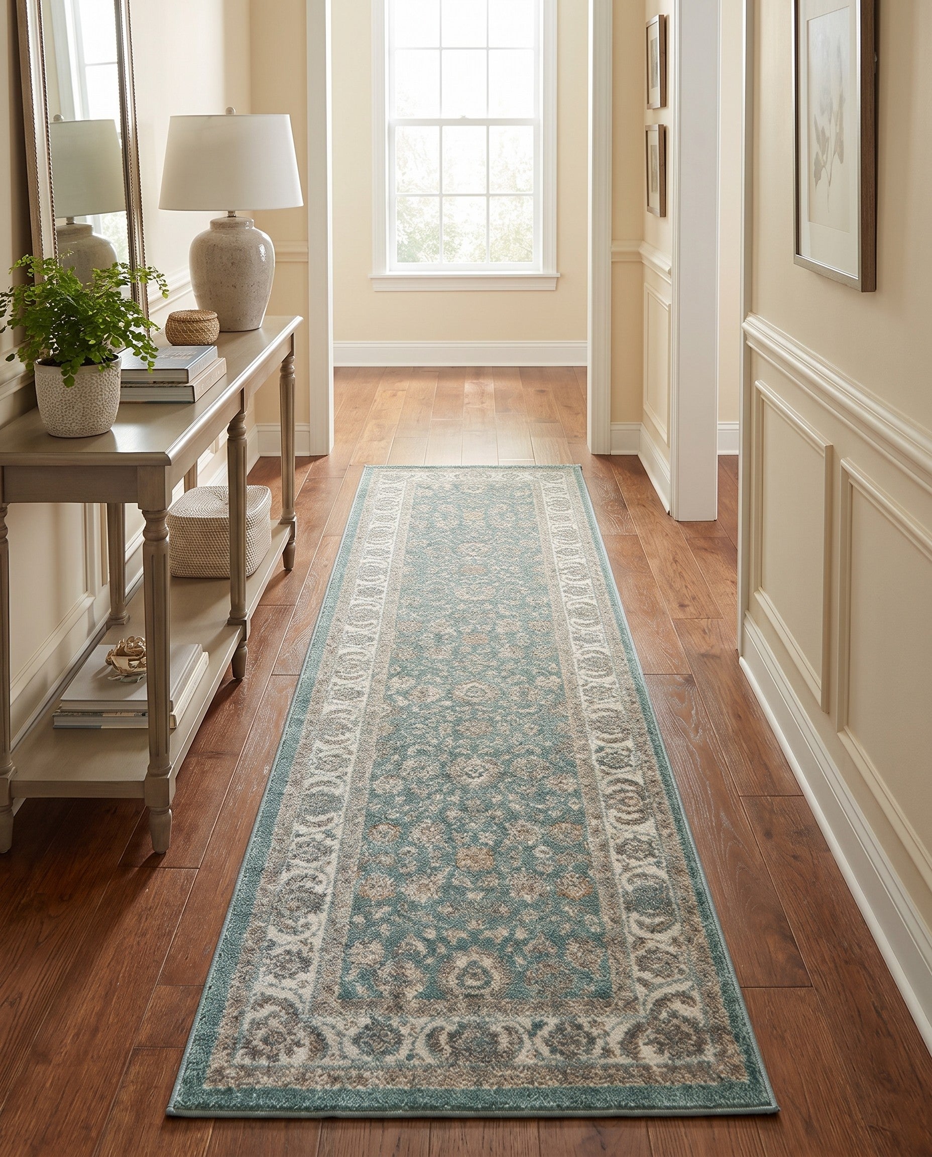 Aqua Blue Aurelia Runner Rug