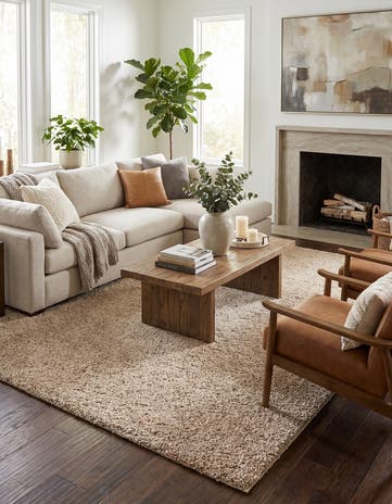 9' x 12' Comfort Solid Shag Rug