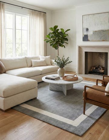 10' x 10' Jill Zarin Border Wool Square Rug