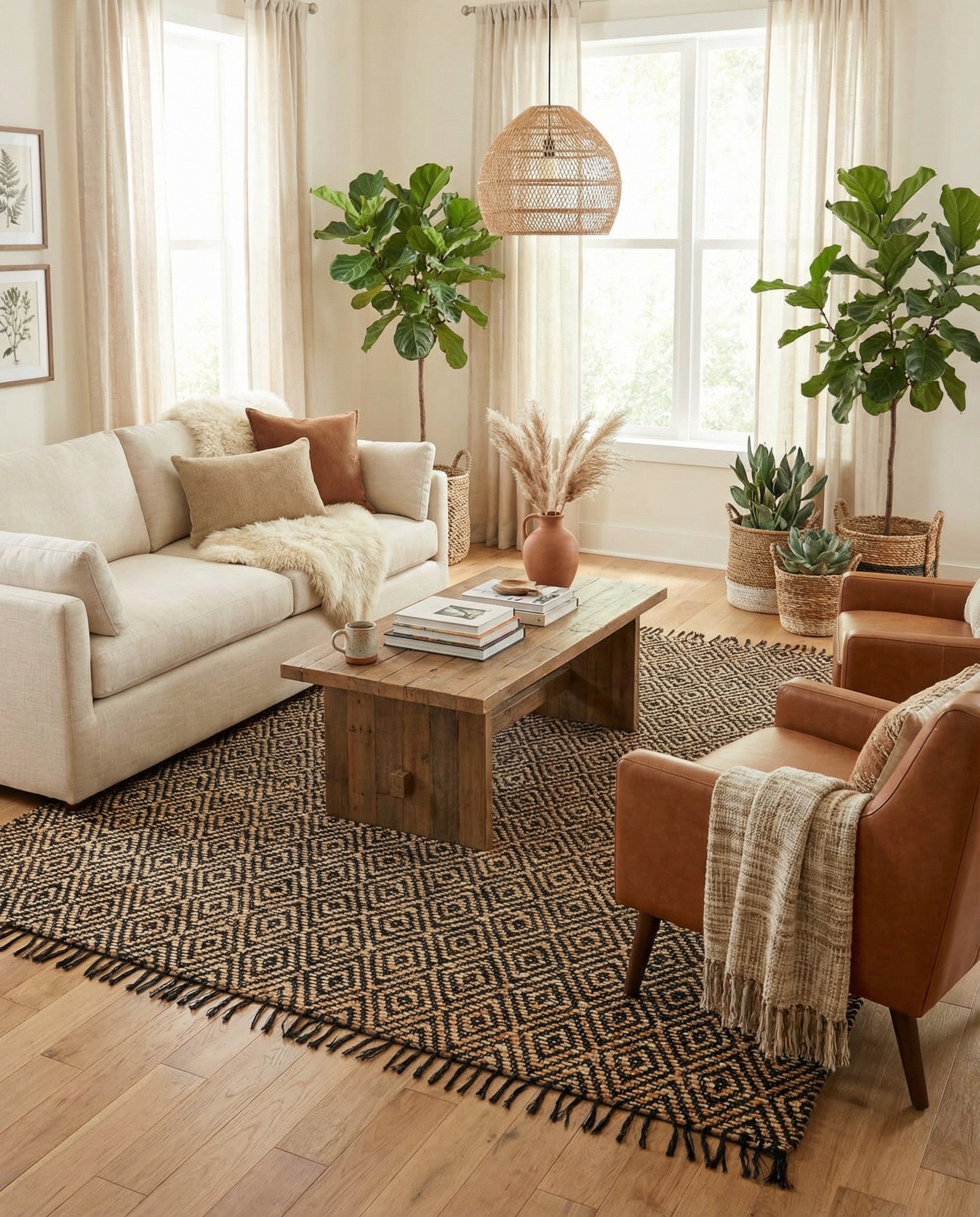 8' x 10' Hand Woven Braided Jute Rug