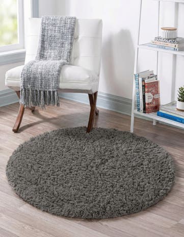 Smoke Infinity Shag Round Rug