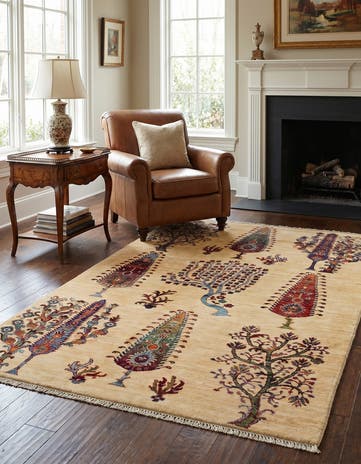 3' 11 x 6' 3 Hand Knotted Ariana Ziegler Rug
