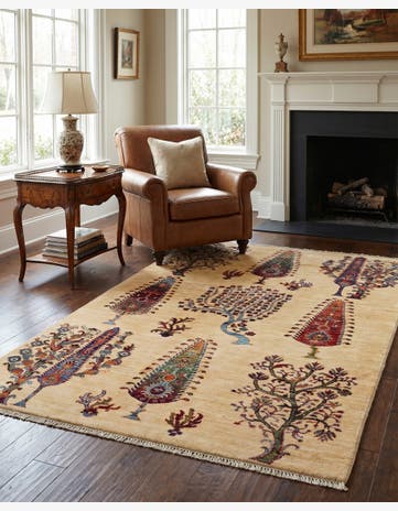 3' 11 x 6' 3 Hand Knotted Ariana Ziegler Rug