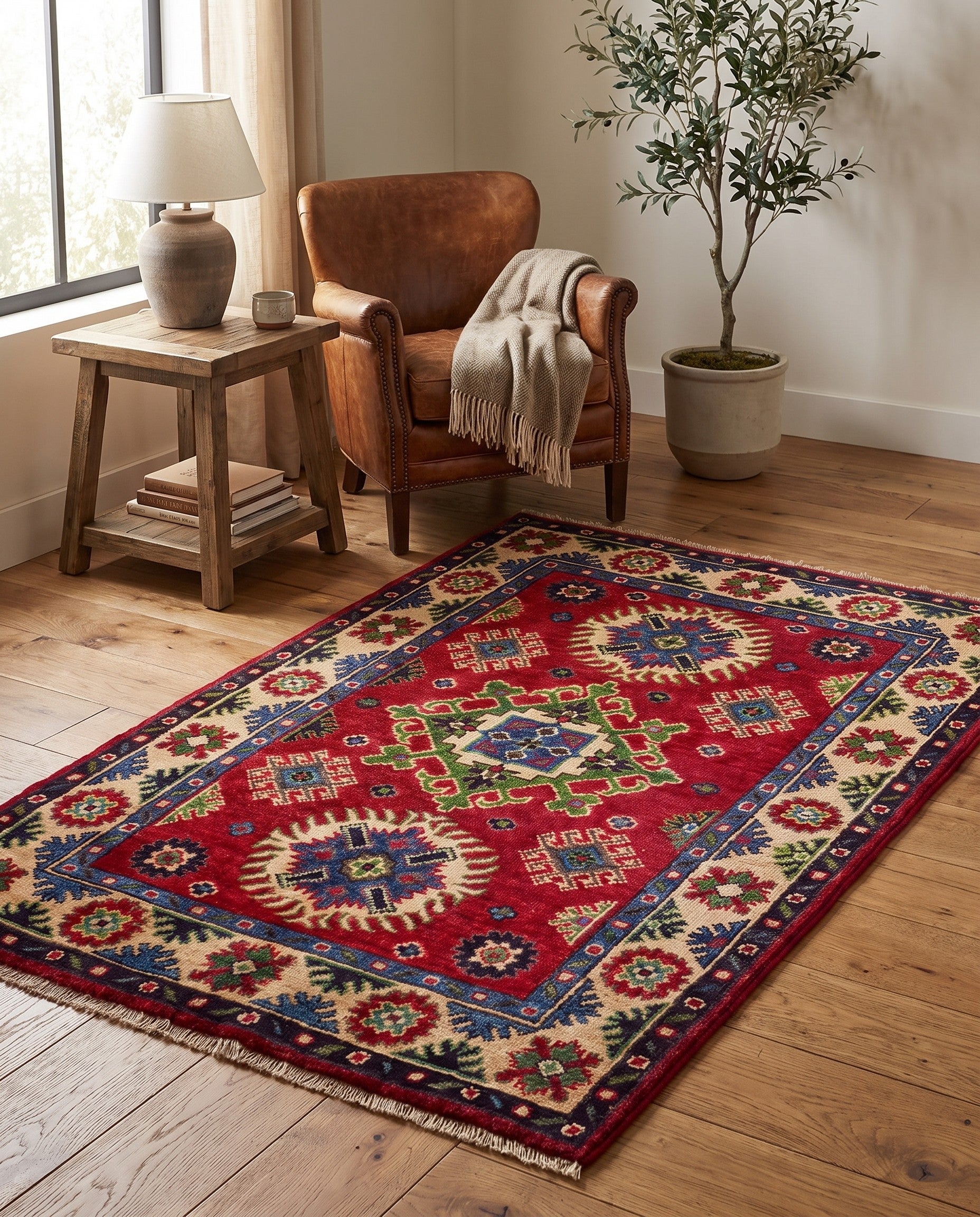 2' 8 x 4' Hand Knotted Kazak Rug