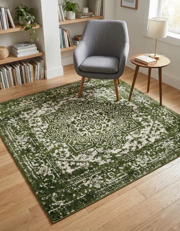 Green Arlington Square Rug