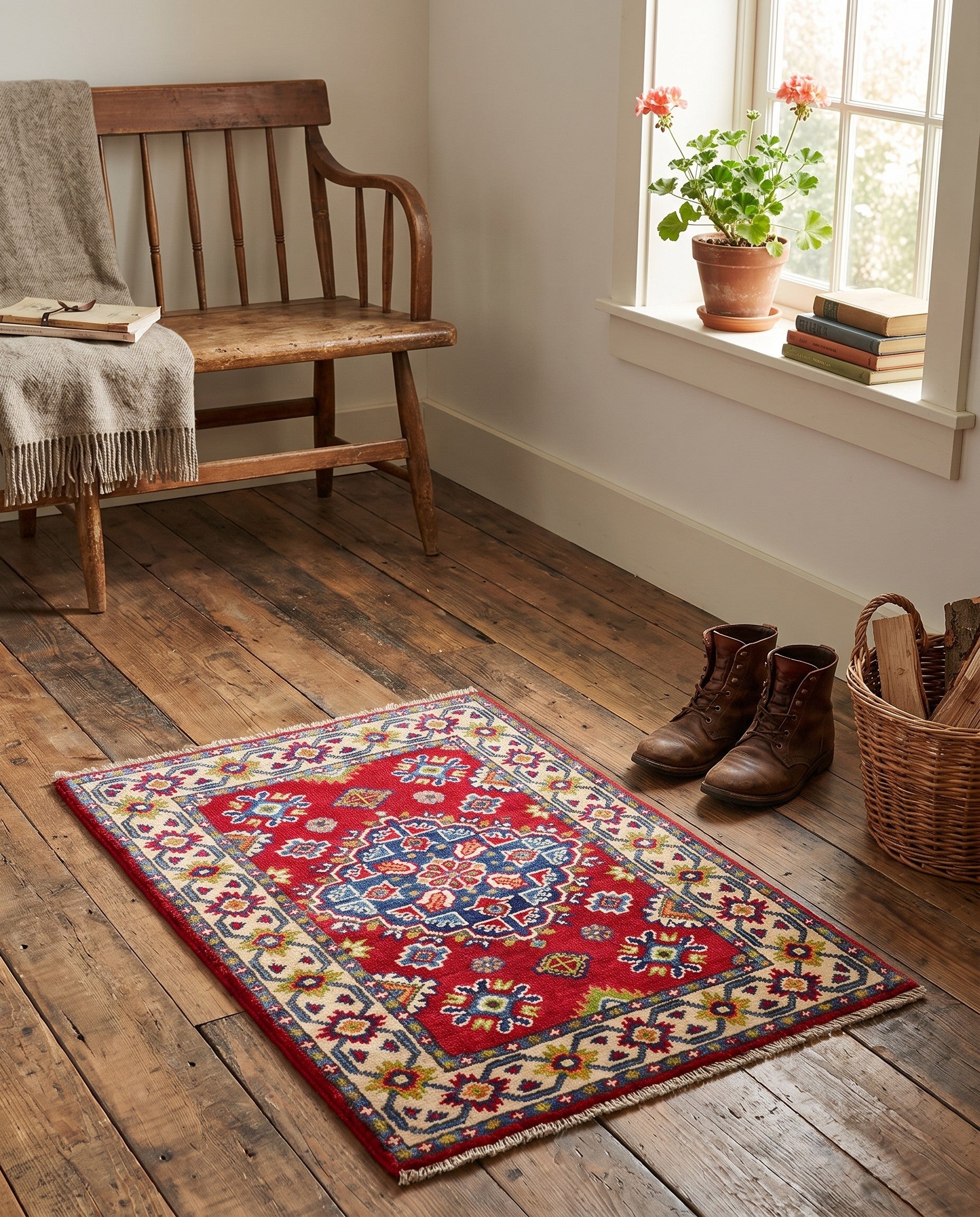 2' x 2' 11 Hand Knotted Kazak Rug