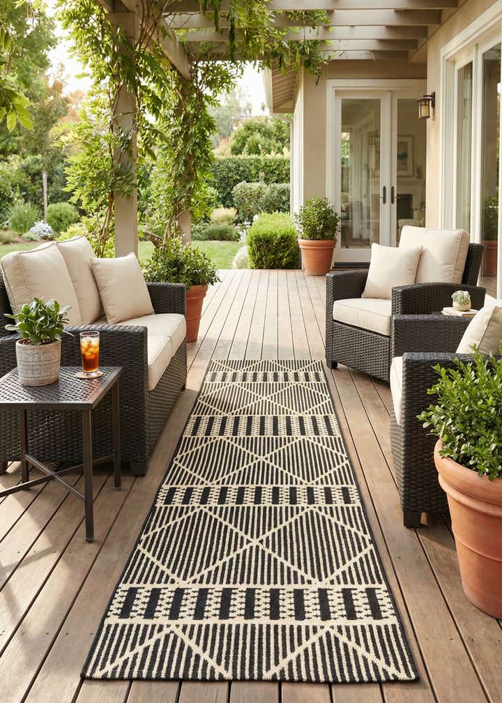 2' x 6' Easy-Clean Trellis Indoor / Outdoor Runner Rug