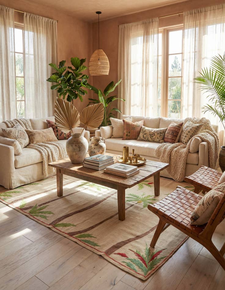 Detail image of 5' x 6' 2 Hand Woven Kilim Suzani Wool Square Rug