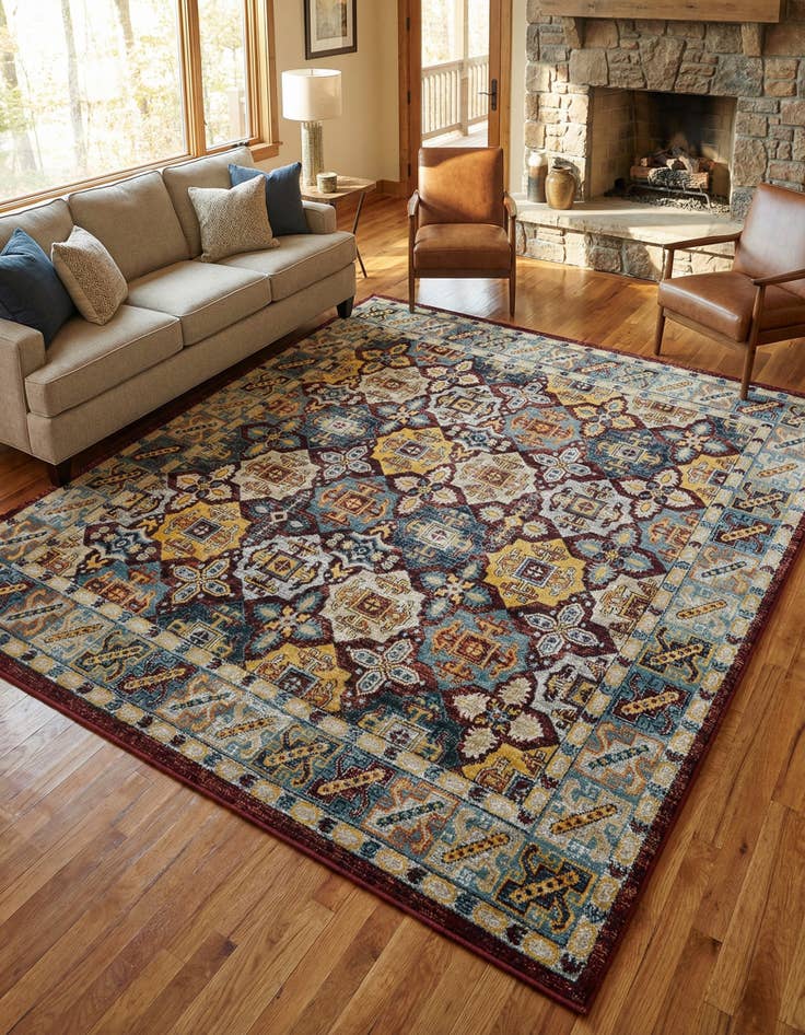 Detail image of 7' 10 x 7' 10 Kamala Washable Square Rug