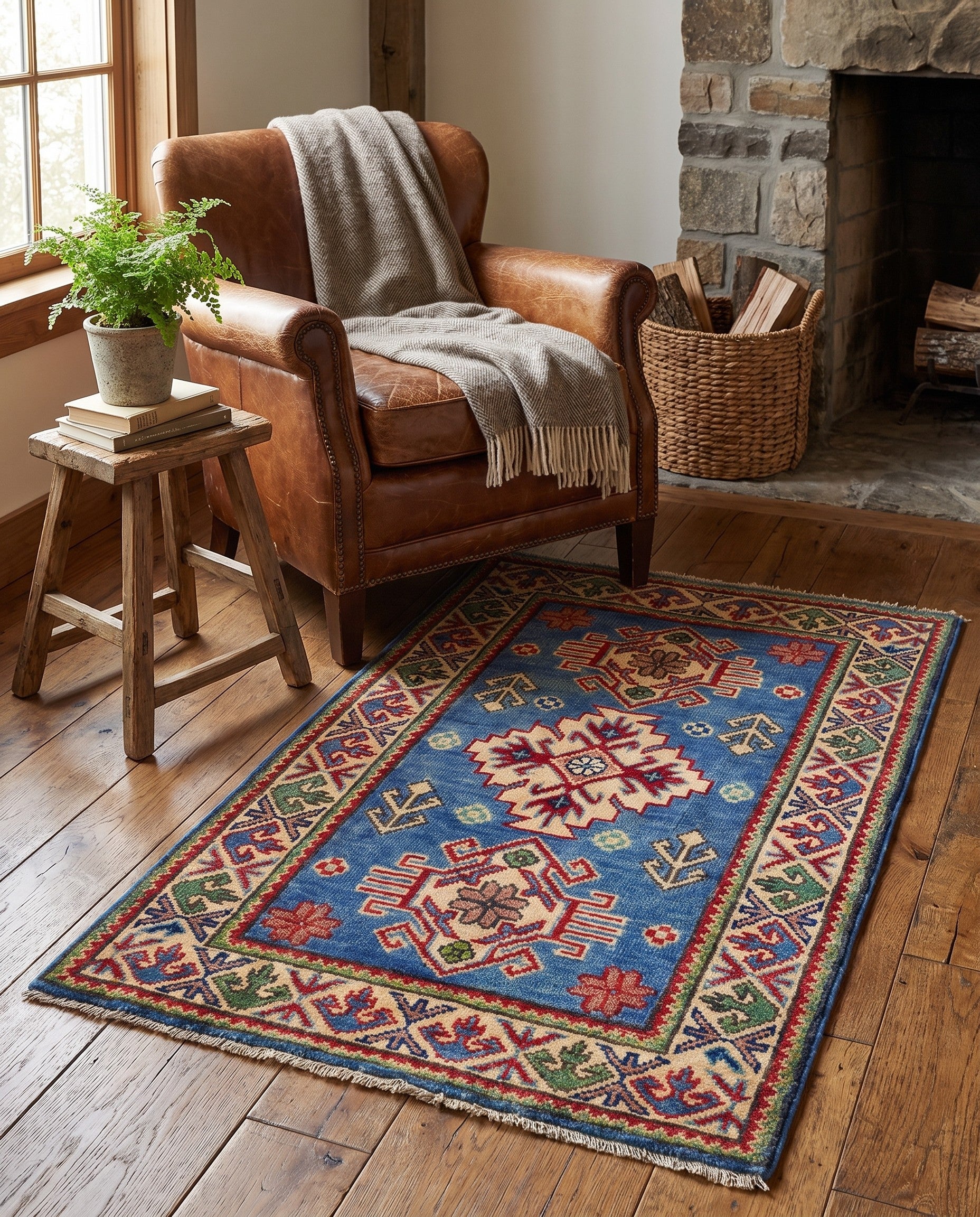 2' x 3' 1 Hand Knotted Kazak Rug