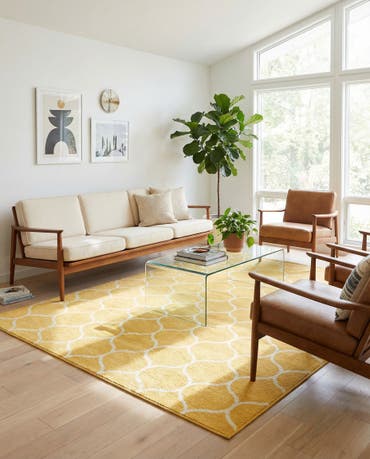  7' 10 x 11' Lattice Frieze Rug