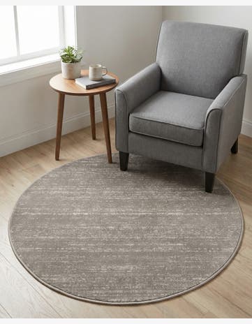 Jill Zarin Gray Uptown Madison Avenue Round Rug