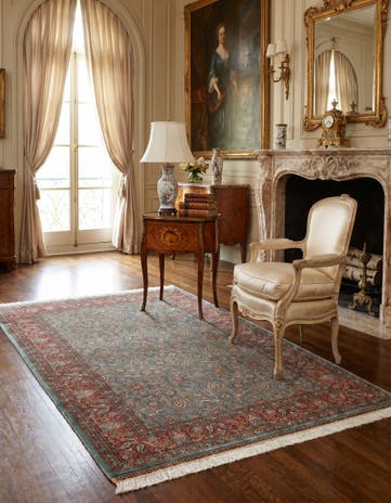 3' 10 x 5' 3 Hand Knotted Hereke Silk Rug