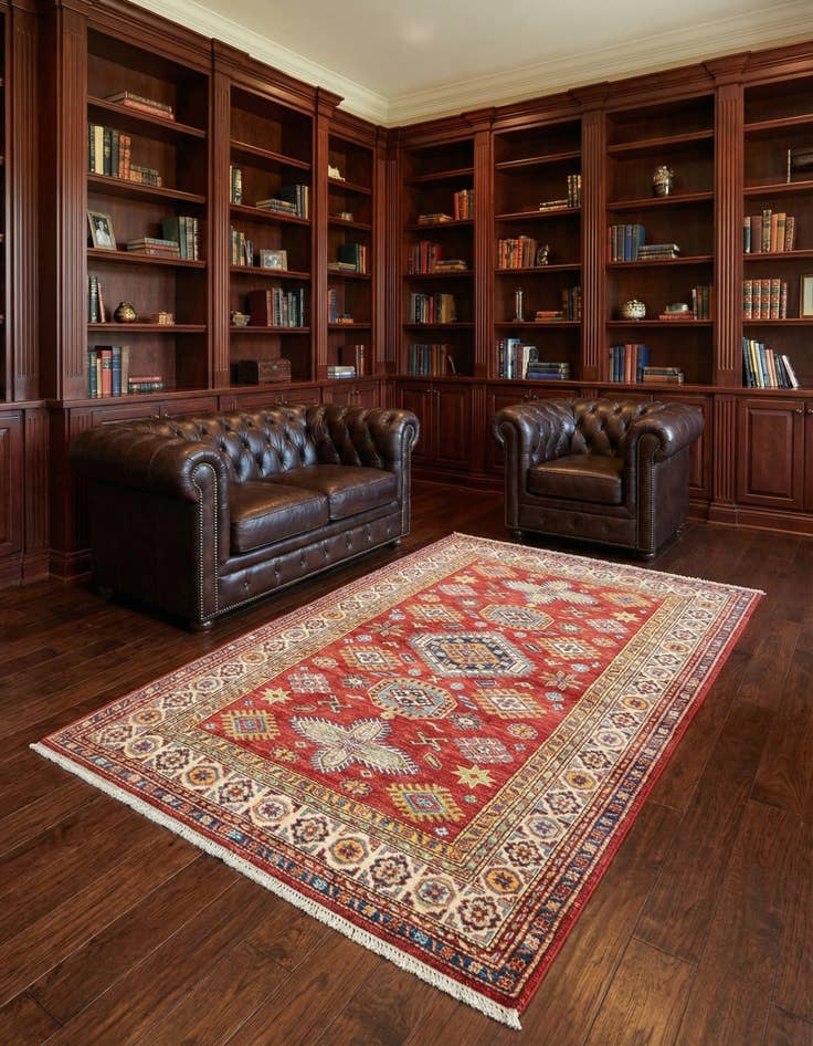 Detail image of 3' 11 x 5' 10 Kazak Wool Rug