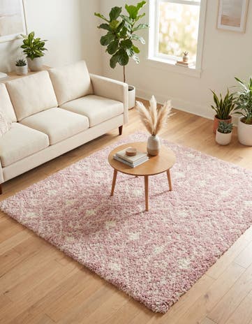 6' x 6' Moroccan Trellis Shag Square Rug