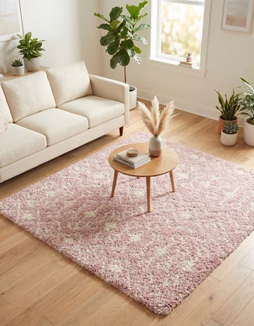 6' x 6' Moroccan Trellis Shag Square Rug