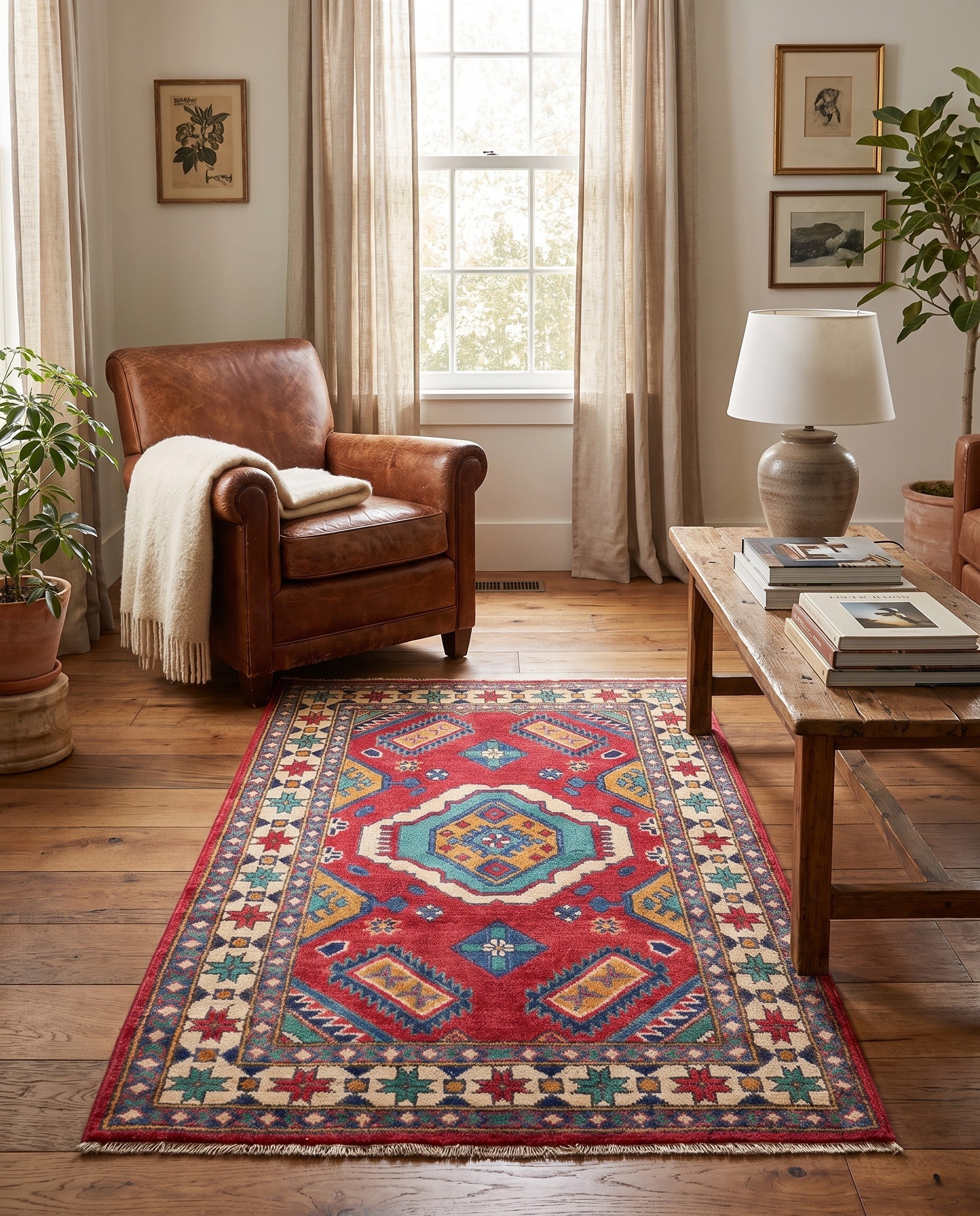 2' 9 x 4' 5 Hand Knotted Kazak Rug