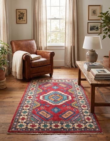 2' 9 x 4' 5 Hand Knotted Kazak Rug