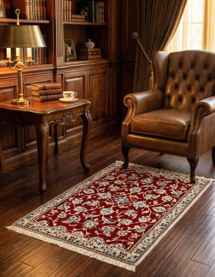 Detail image of 2' x 2' 11 Hand Knotted Nain Rug