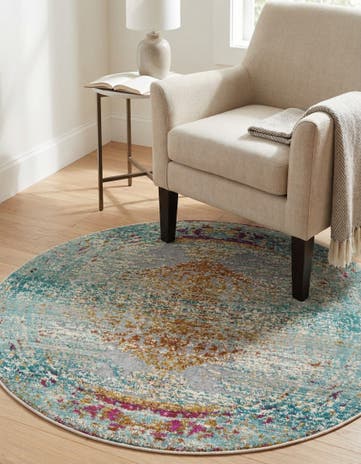 Blue Budapest Round Rug