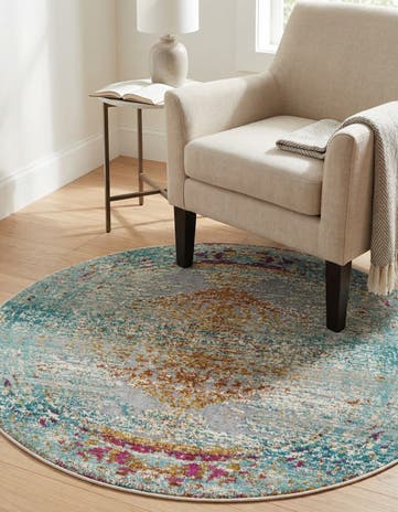 Blue Budapest Round Rug