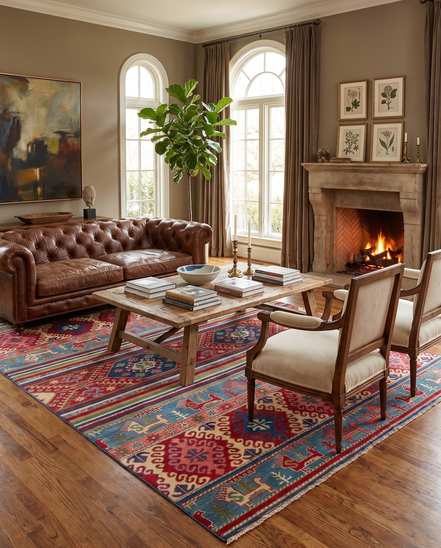 6' 9 x 9' 10 Hand Knotted Kazak Rug