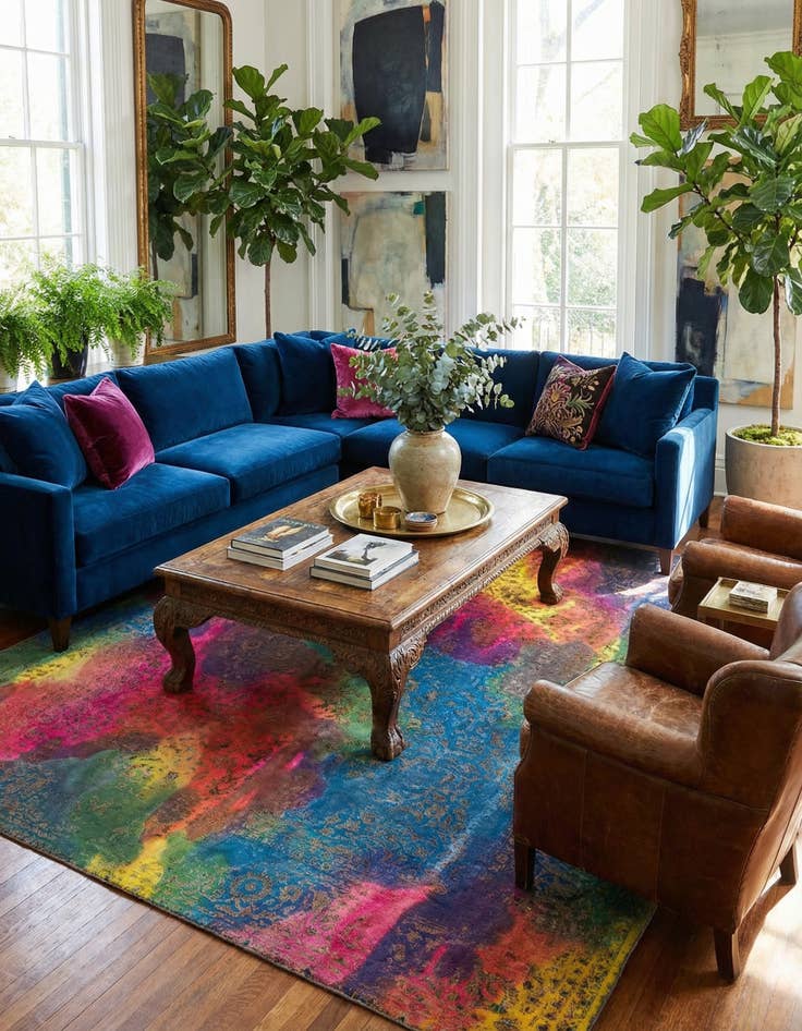 Detail image of 9' 10 x 11' 5 Vintage Royal Wool Square Rug