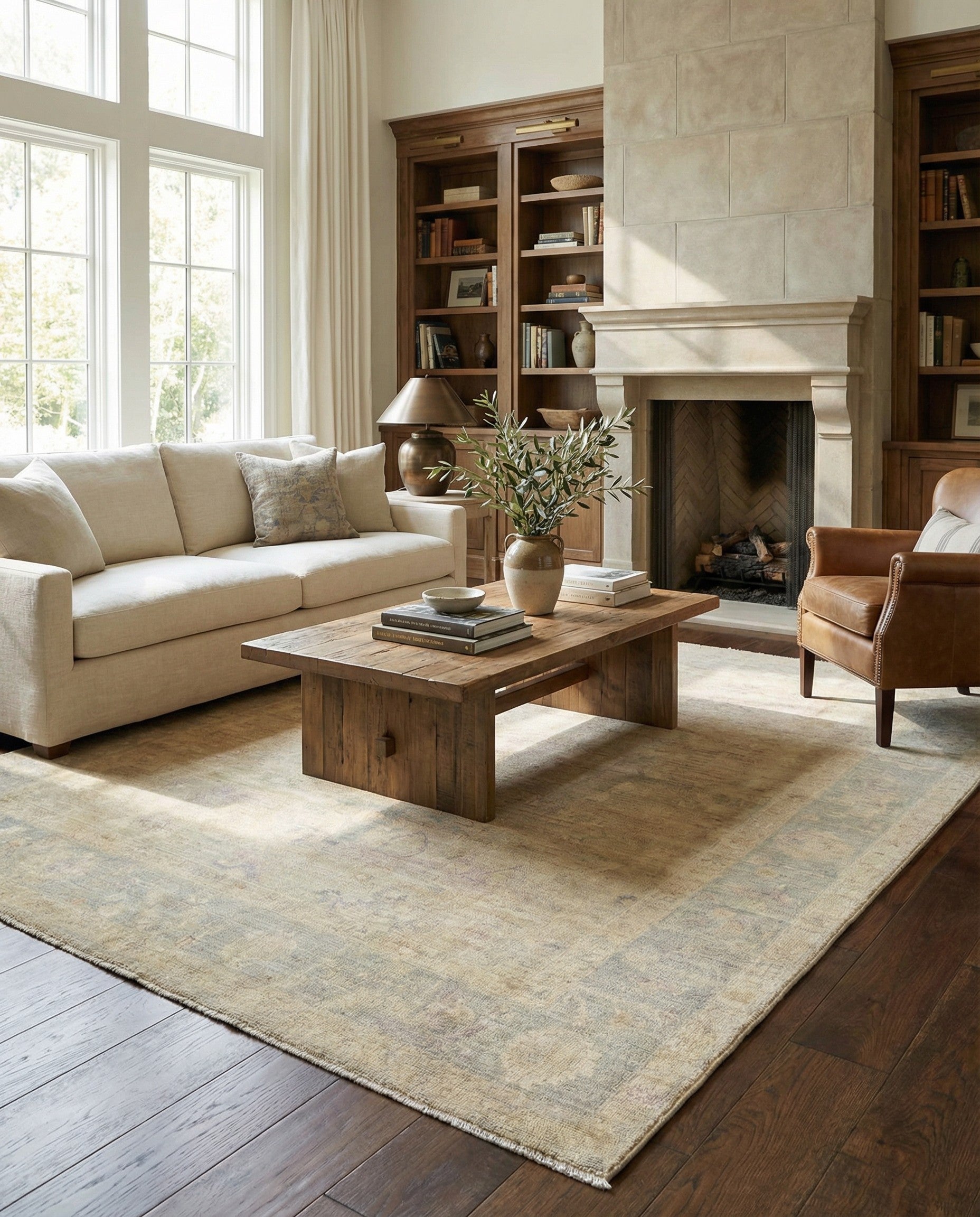 7' 8 x 10' Hand Knotted Oushak Wool Rug