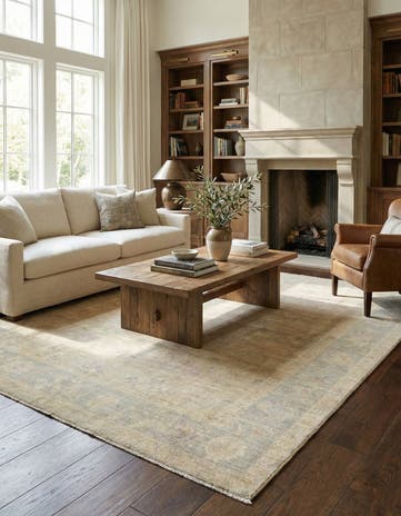 7' 8 x 10' Hand Knotted Oushak Wool Rug