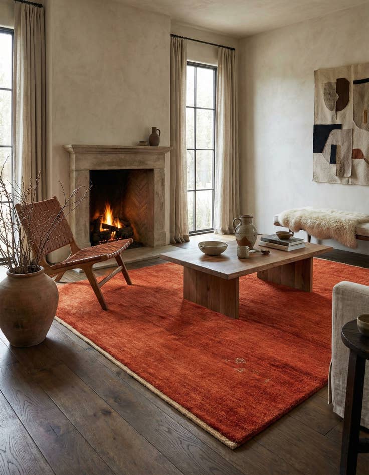 Detail image of 5' 1 x 6' 5 Hand Knotted Gabbeh Shouli Persian Wool Rug