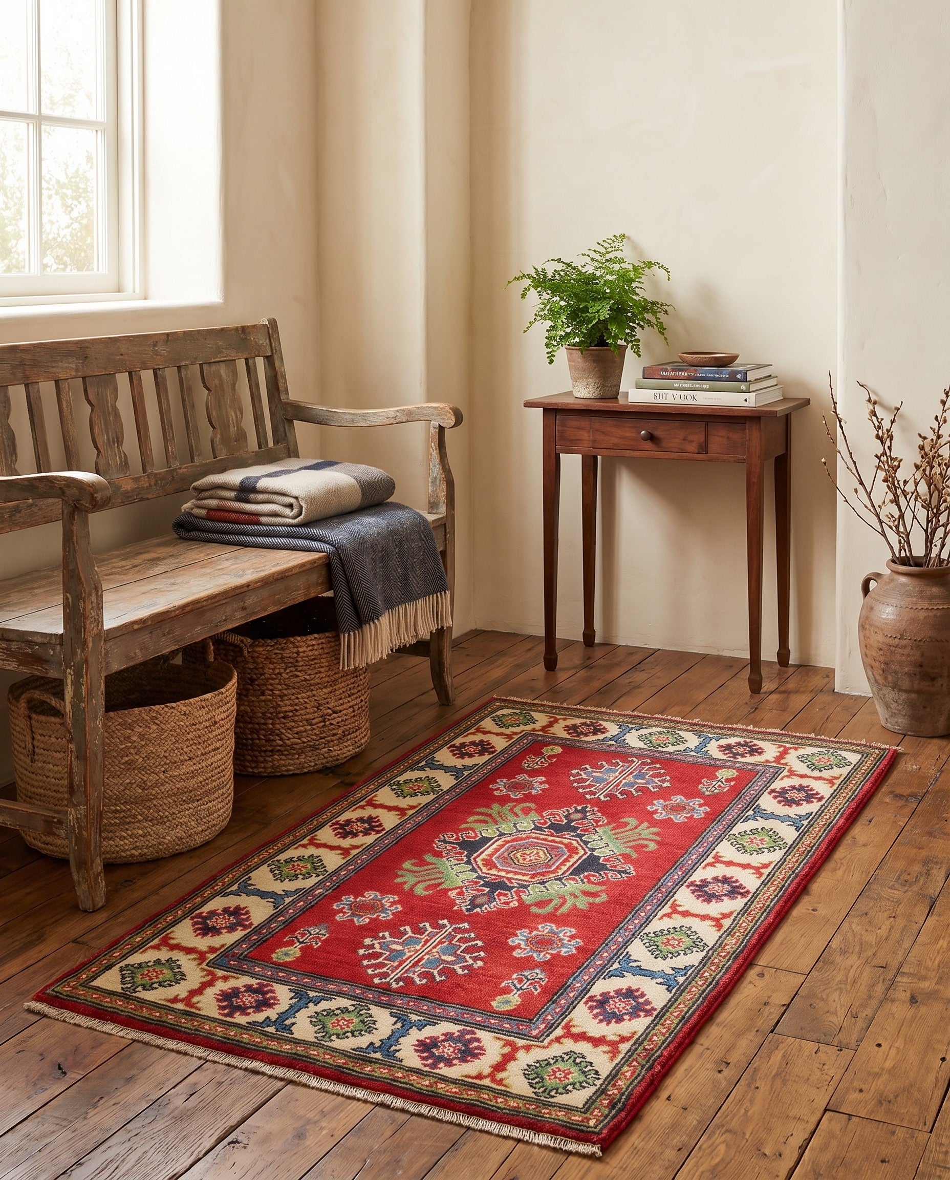 2' 9 x 4' 3 Hand Knotted Kazak Rug