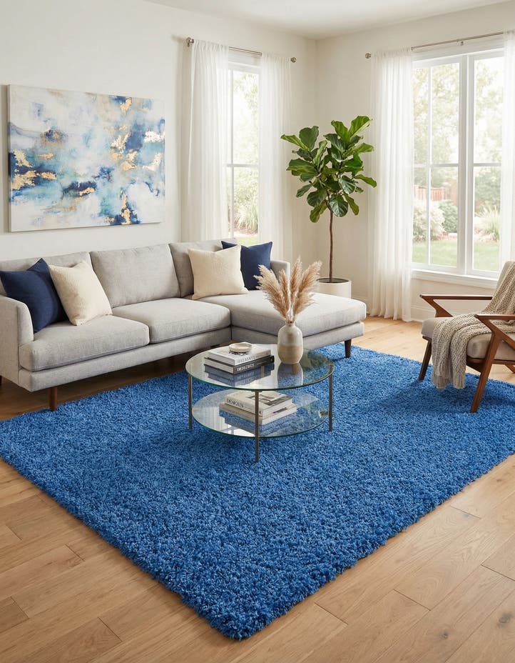 9' x 12' Solid Shag Rug