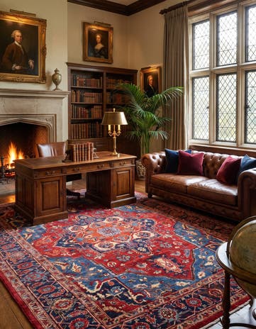 6' 10 x 9' 9 Hand Knotted Heriz Rug