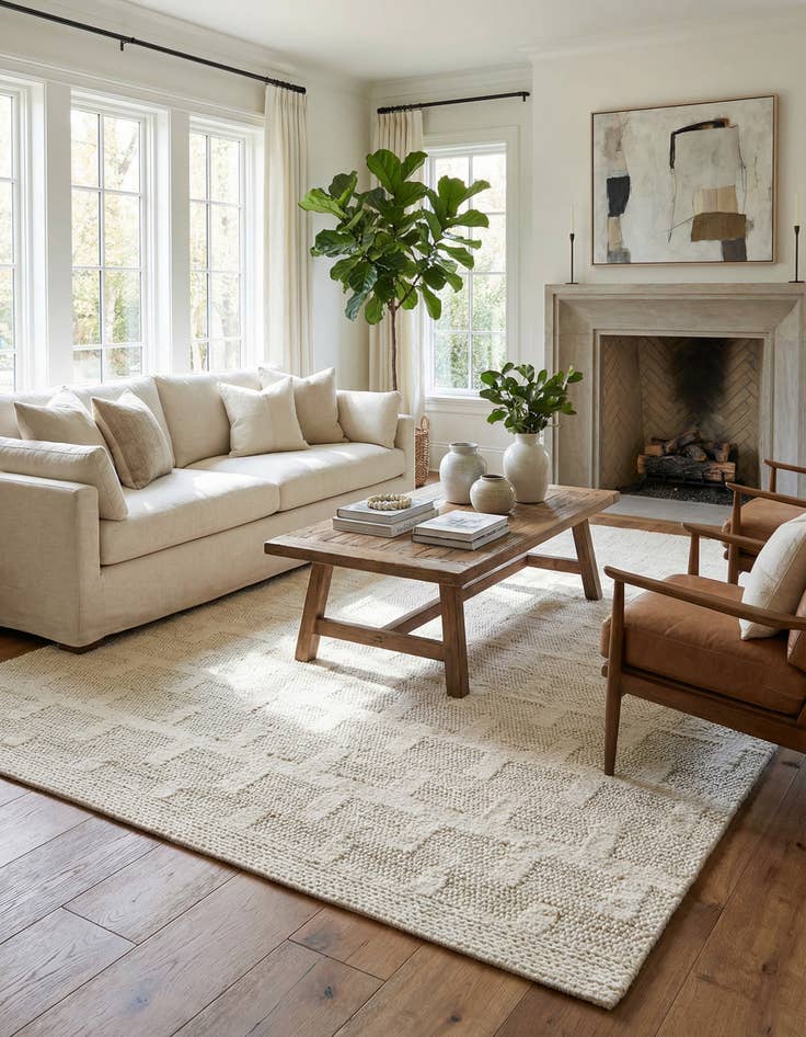 Detail image of 9' x 12'  Hand Woven Lana New Zealand Wool Rug