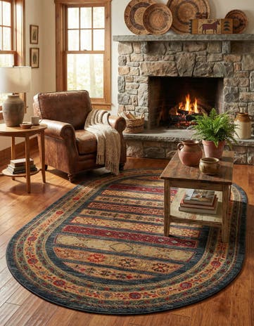 5' x 8' Kashkuli Gabbeh Oval Rug