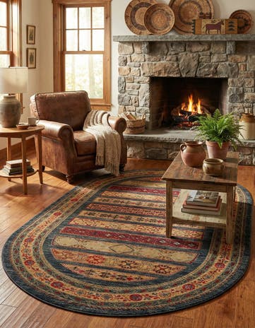 5' x 8' Kashkuli Gabbeh Oval Rug