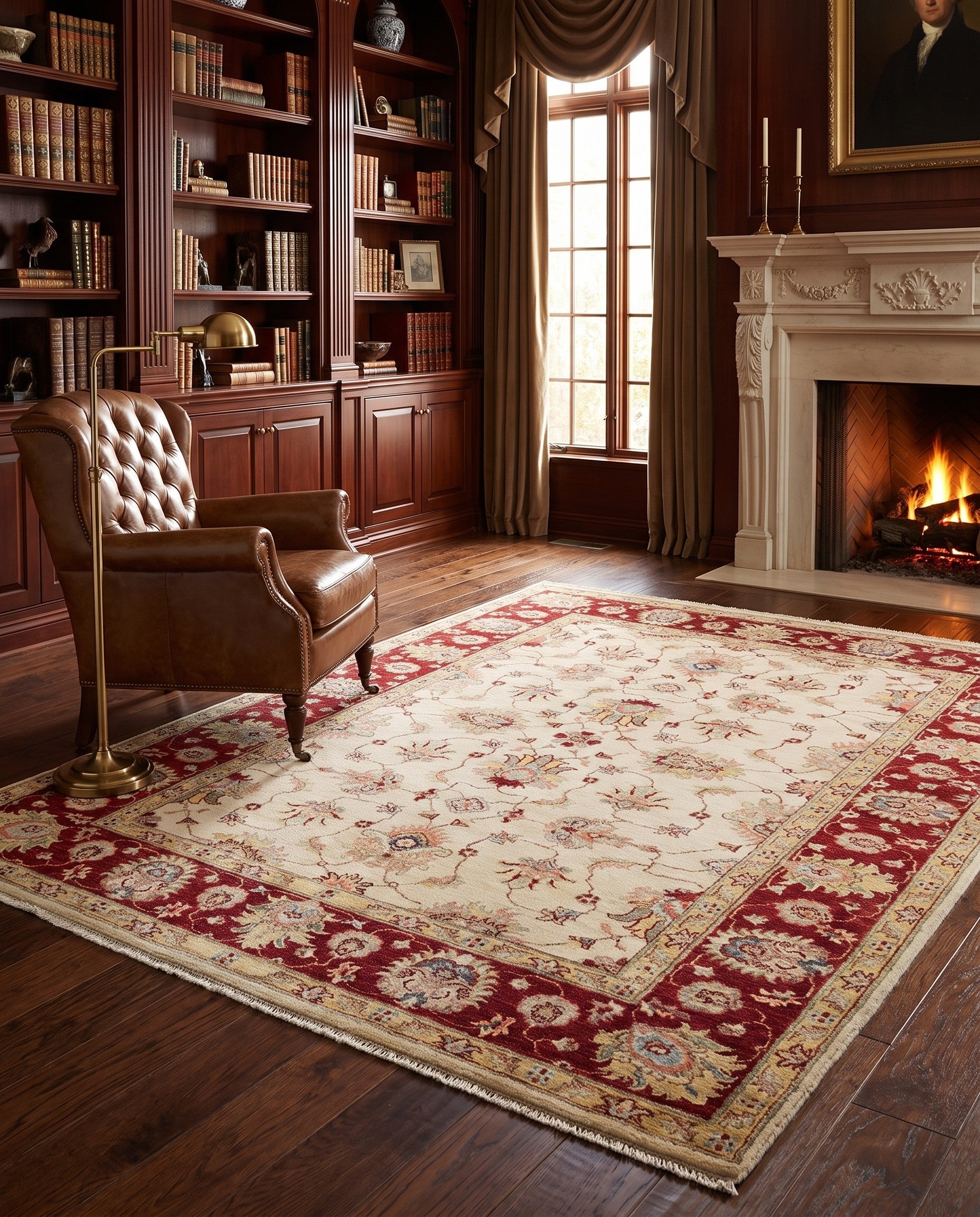 5' x 6' 7 Hand Knotted Ziegler Rug