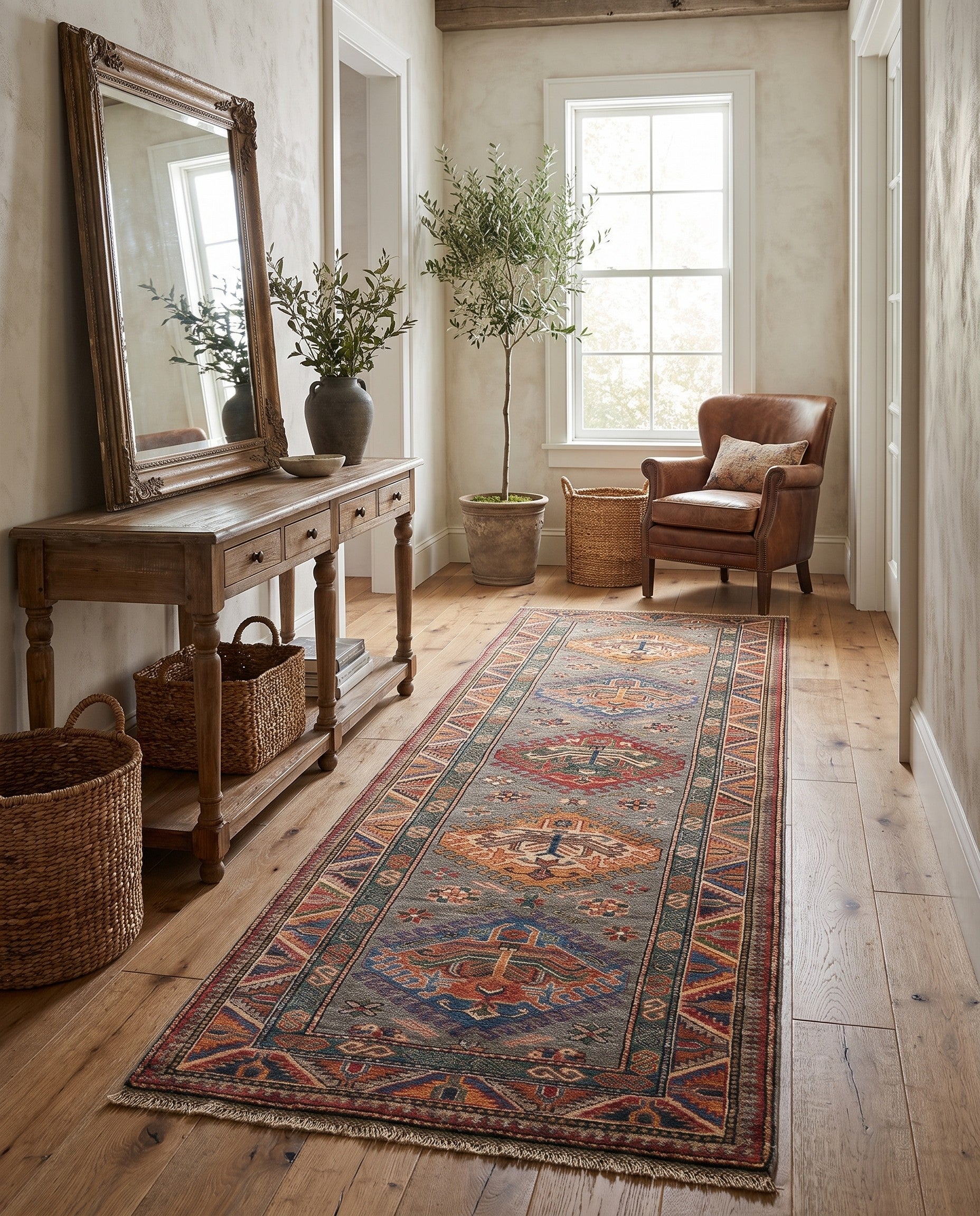 2' 9 x 7' 11 Hand Knotted Kazak Runner Rug