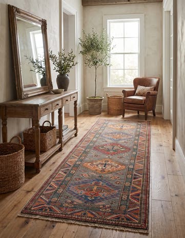 2' 9 x 7' 11 Hand Knotted Kazak Runner Rug