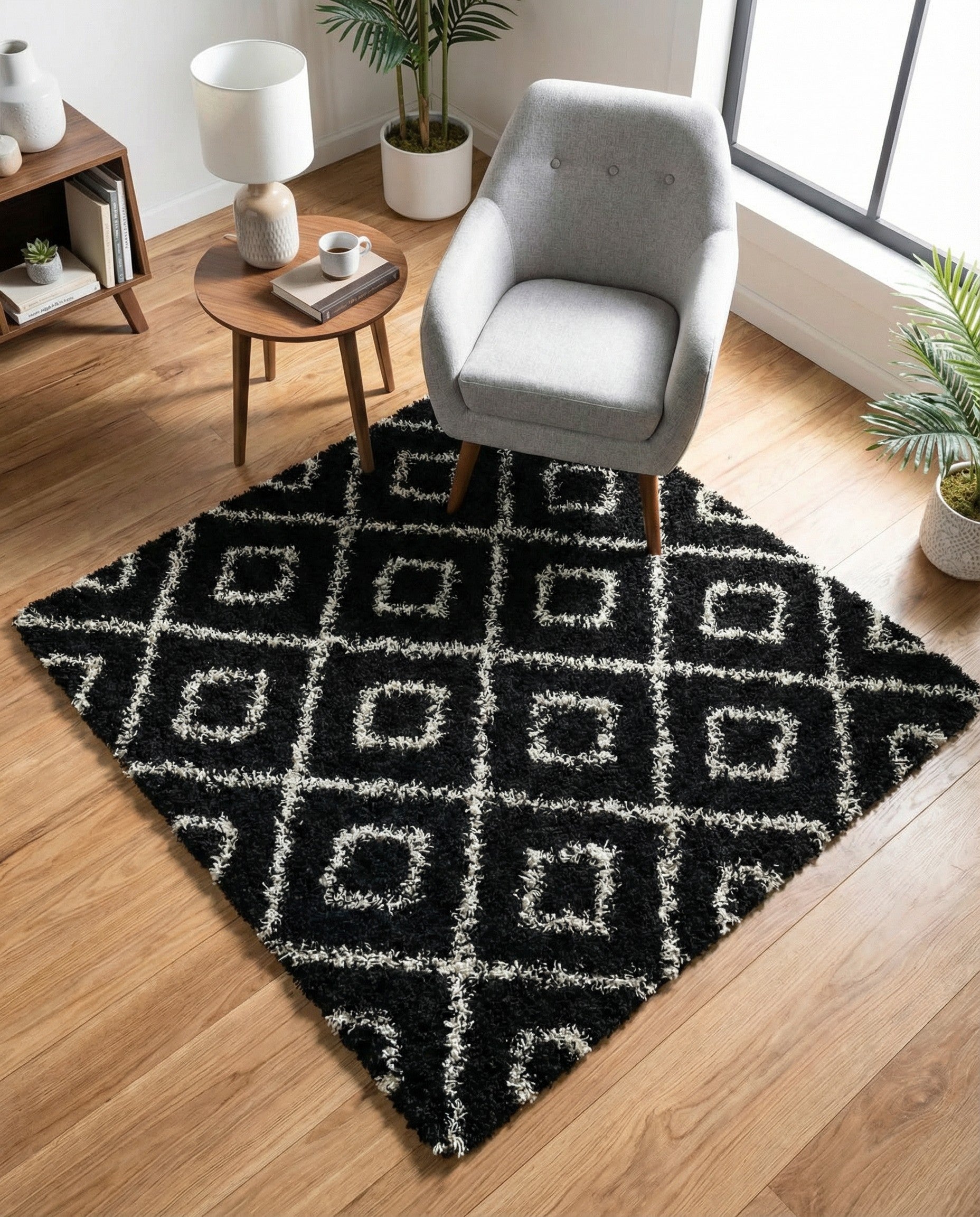 5' 3 x 5' 3 Trellis Shag Square Rug
