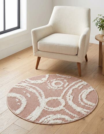 Pink Boho Round Rug