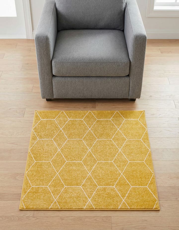 3' x 3' Lattice Frieze Square Rug