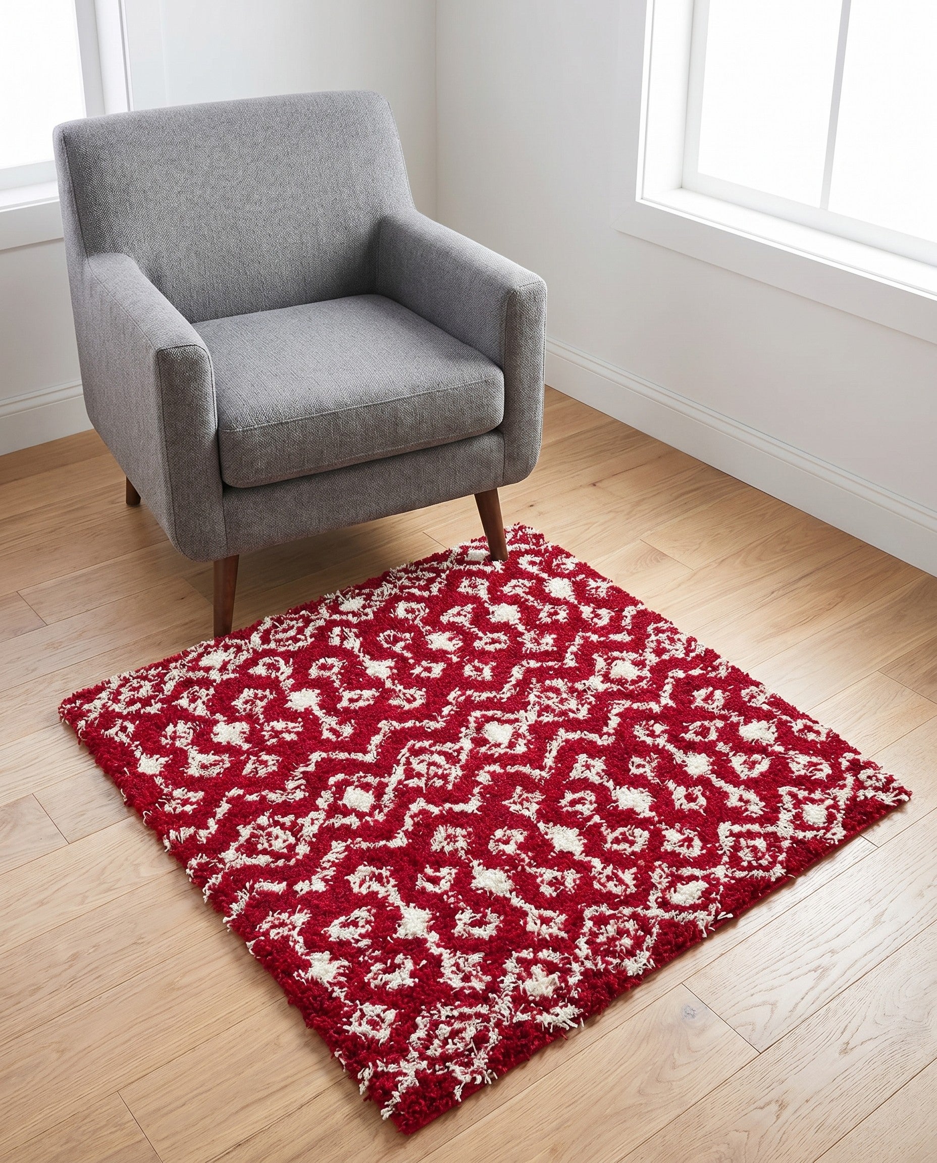 4' x 4' Moroccan Trellis Shag Square Rug