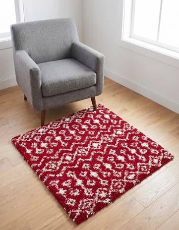 4' x 4' Moroccan Trellis Shag Square Rug